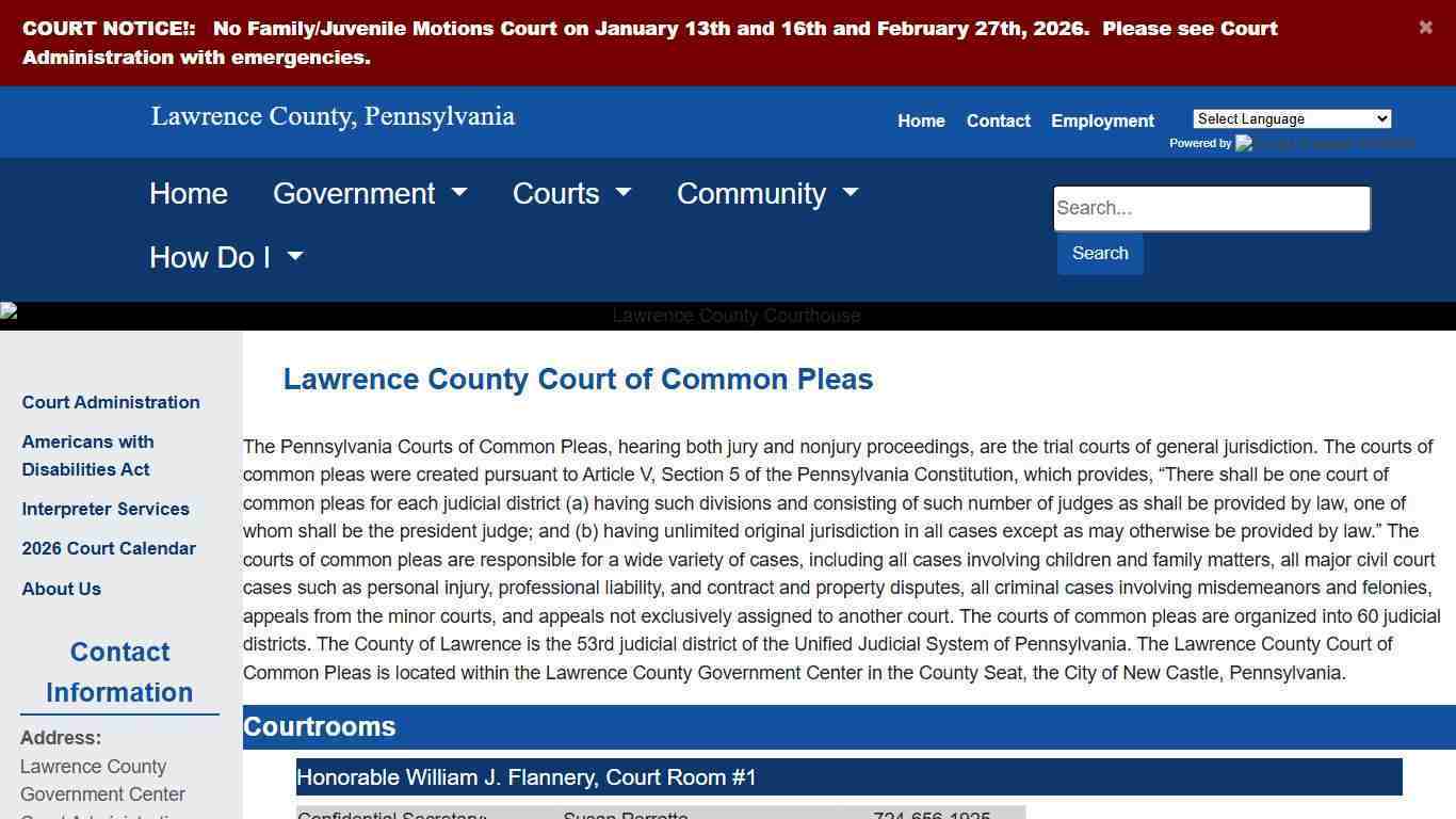 Lawrence County - Court of Common Pleas